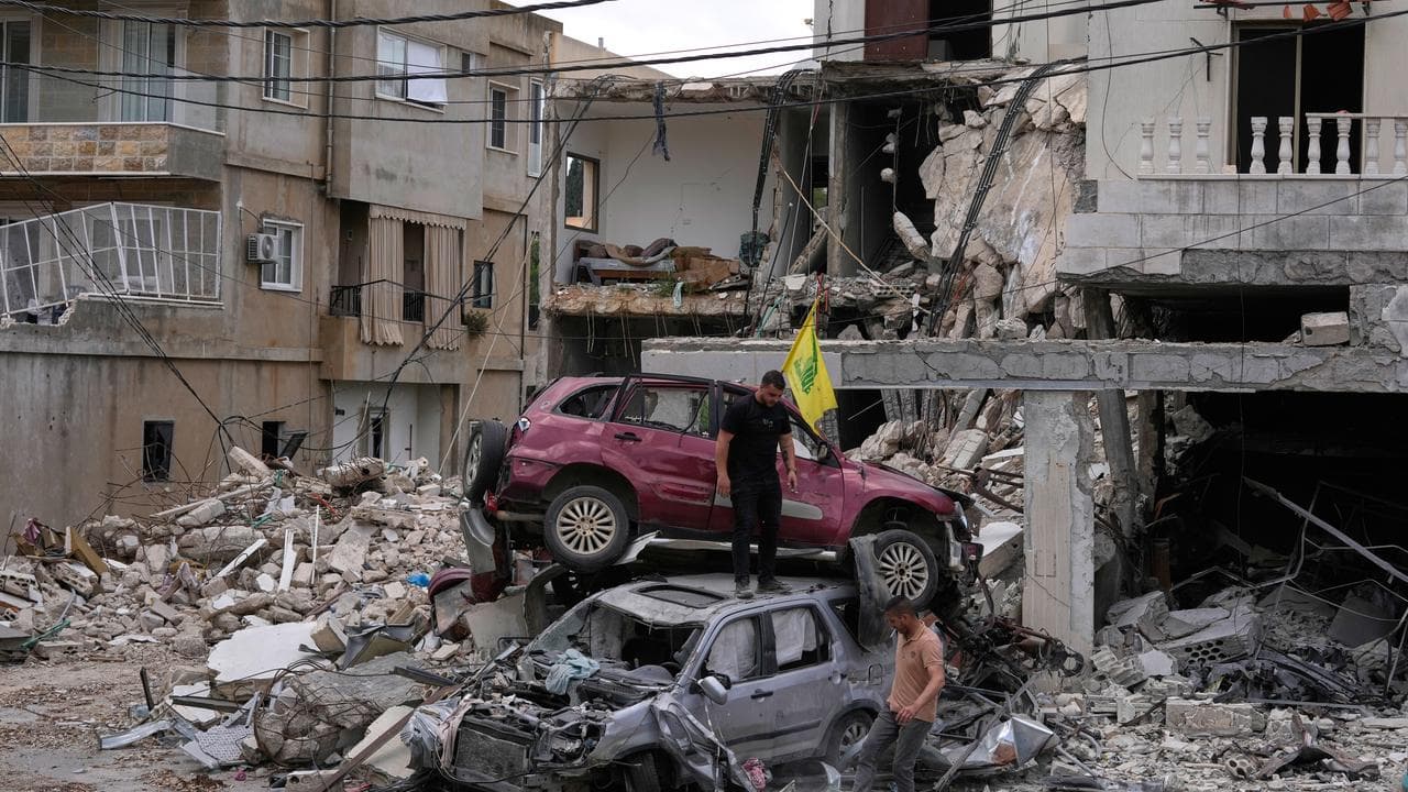 Destroyed cars in the village of Maifadoun, southern Lebanonn