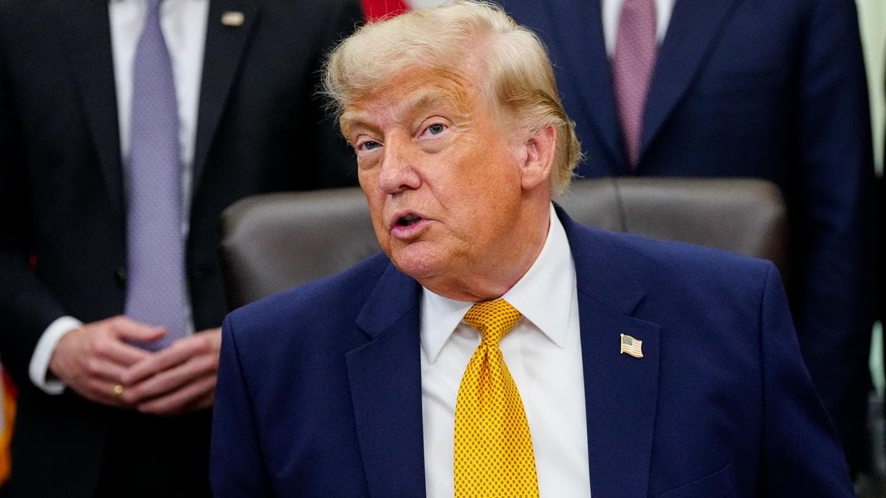 US President Donald Trump in the Oval Office at the White House
