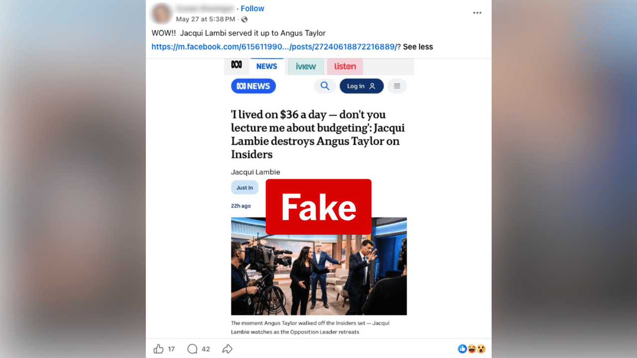 A screenshot of a Facebook post.