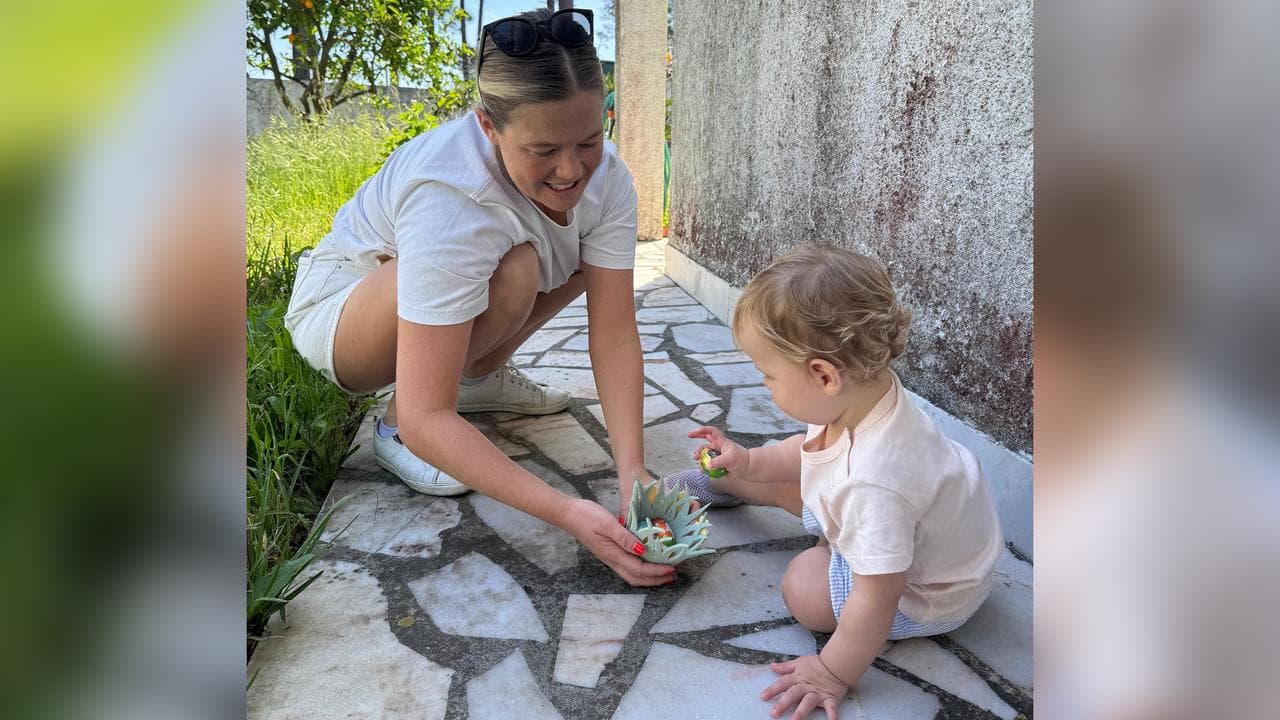 Leah Stewart and a child