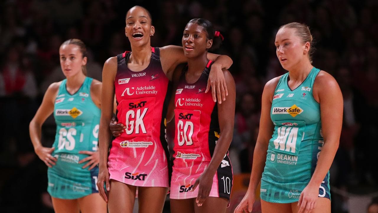 Celebrating Thunderbirds Shamera Sterling-Humphrey and Latanya Wilson.
