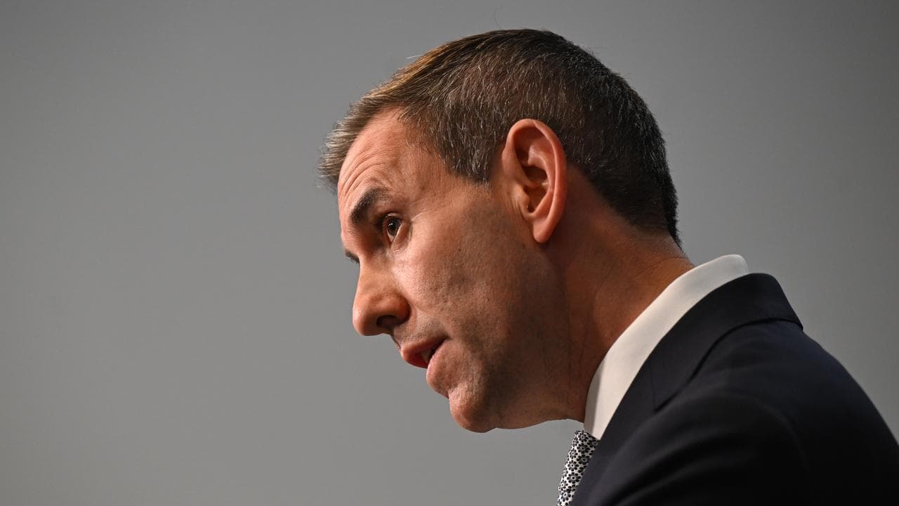 Treasurer Jim Chalmers speaks to the media