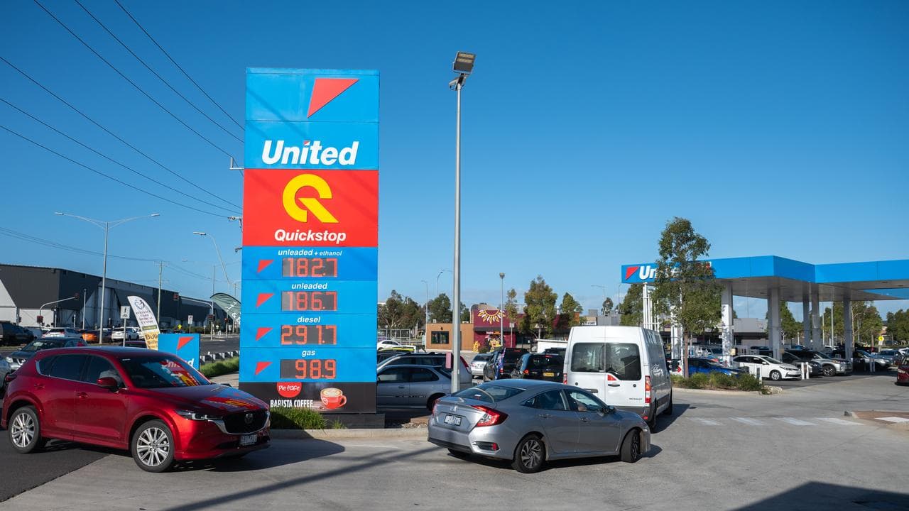Cars fill up with fuel