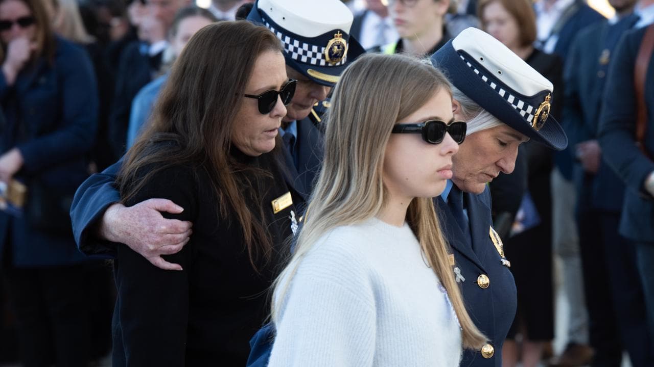 Constable Keith Smith's wife Janaha and daughter Ava (file)