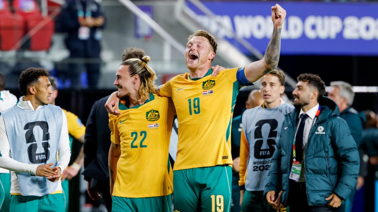 (L-R) Jackson Irvine and Harry Souttar.
