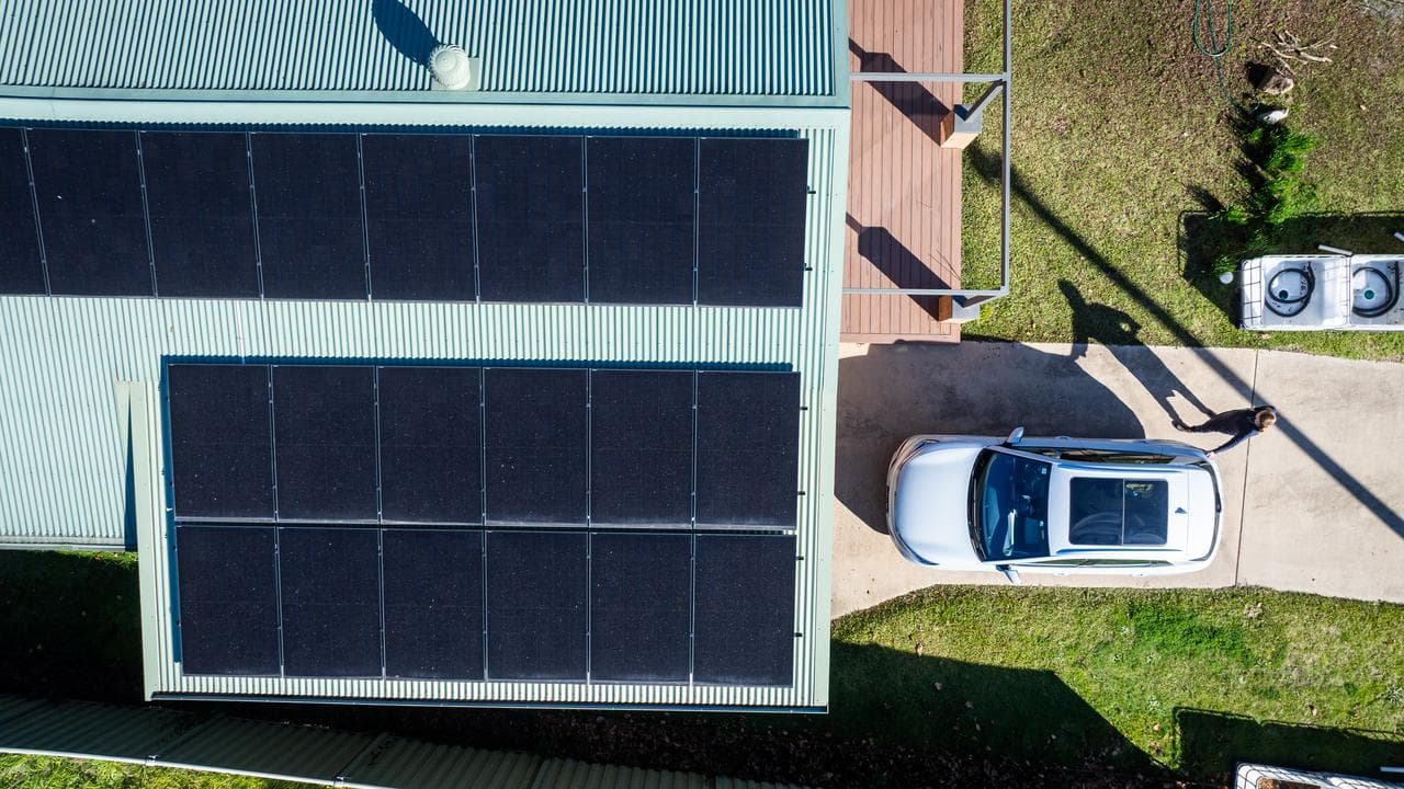 Solar panels on the roof of Jenny Bailey’s home in Porepunkah