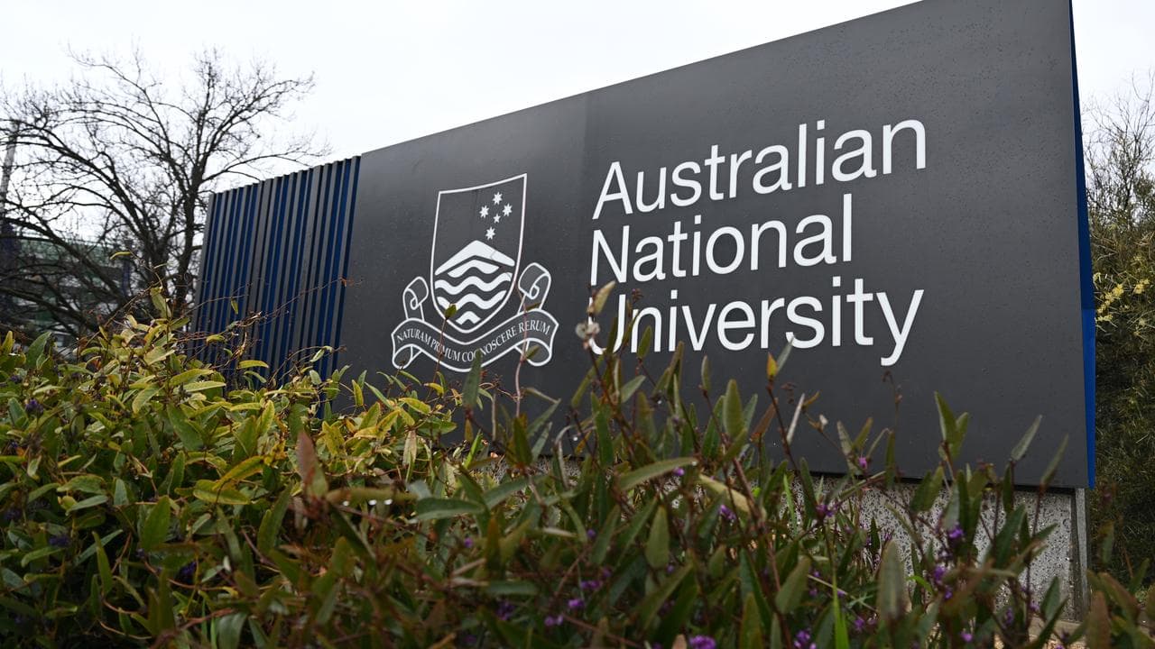 Australian National University sign