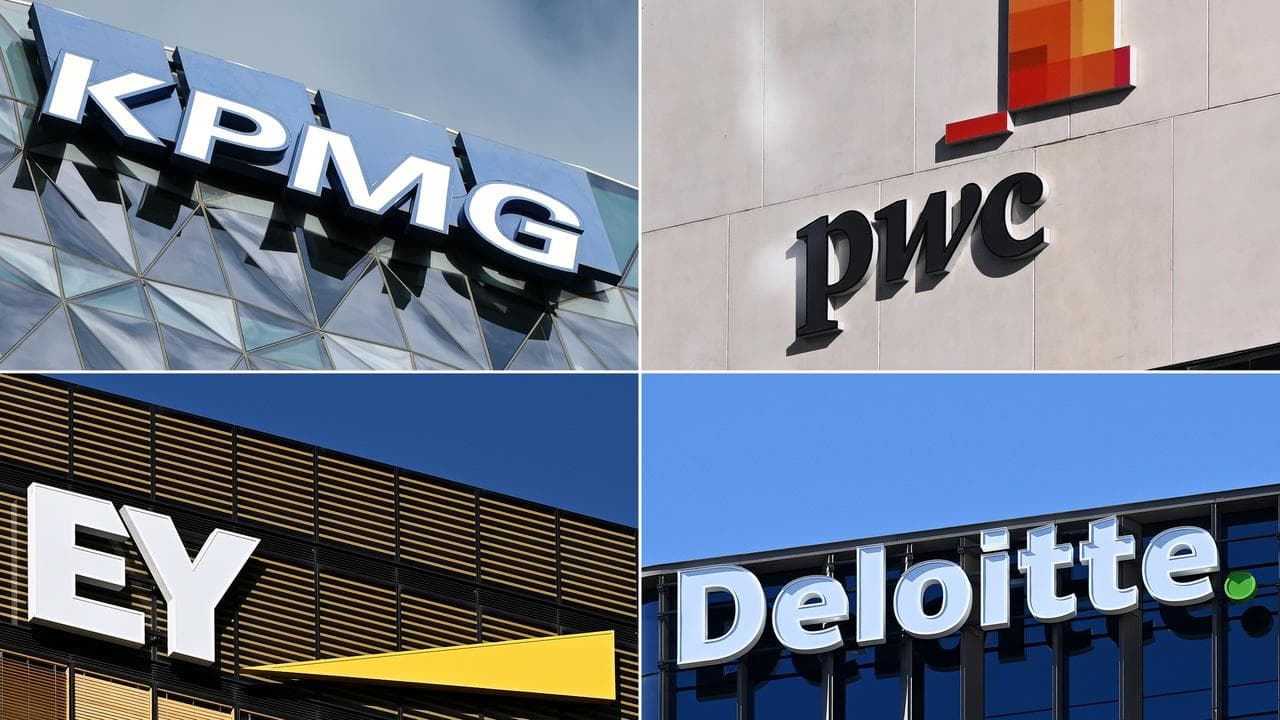 Signage for the major accounting firms.