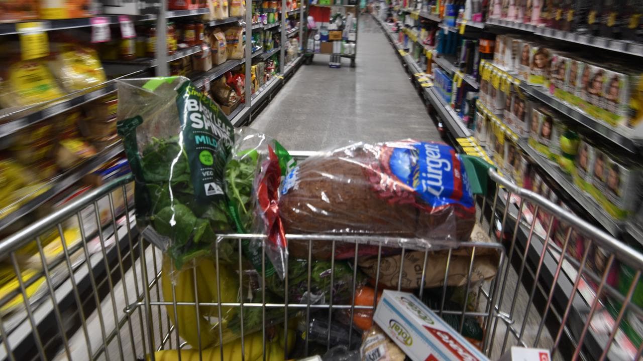 A shopping trolley in a supermarket (file image)