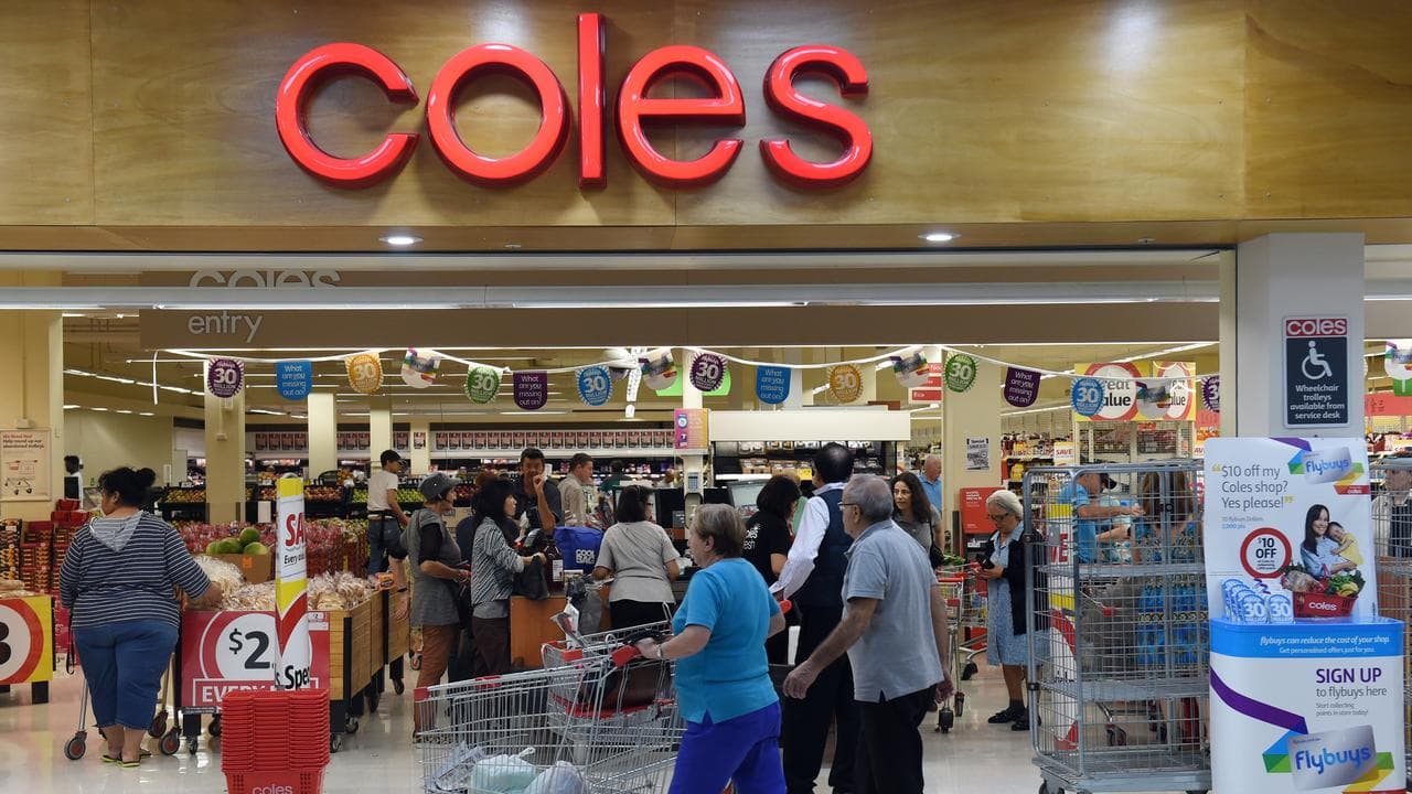 Shoppers at a Coles supermarket (file image)
