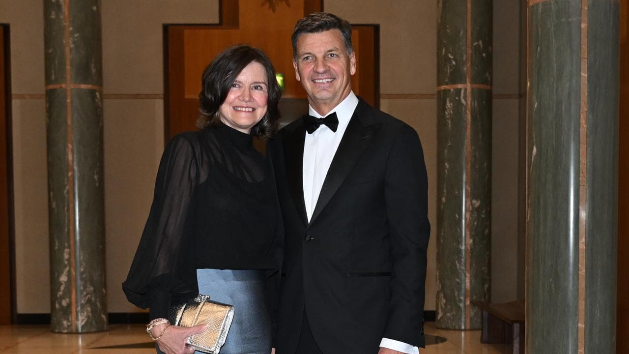 Angus Taylor and wife Louise Clegg at the Midwinter Ball