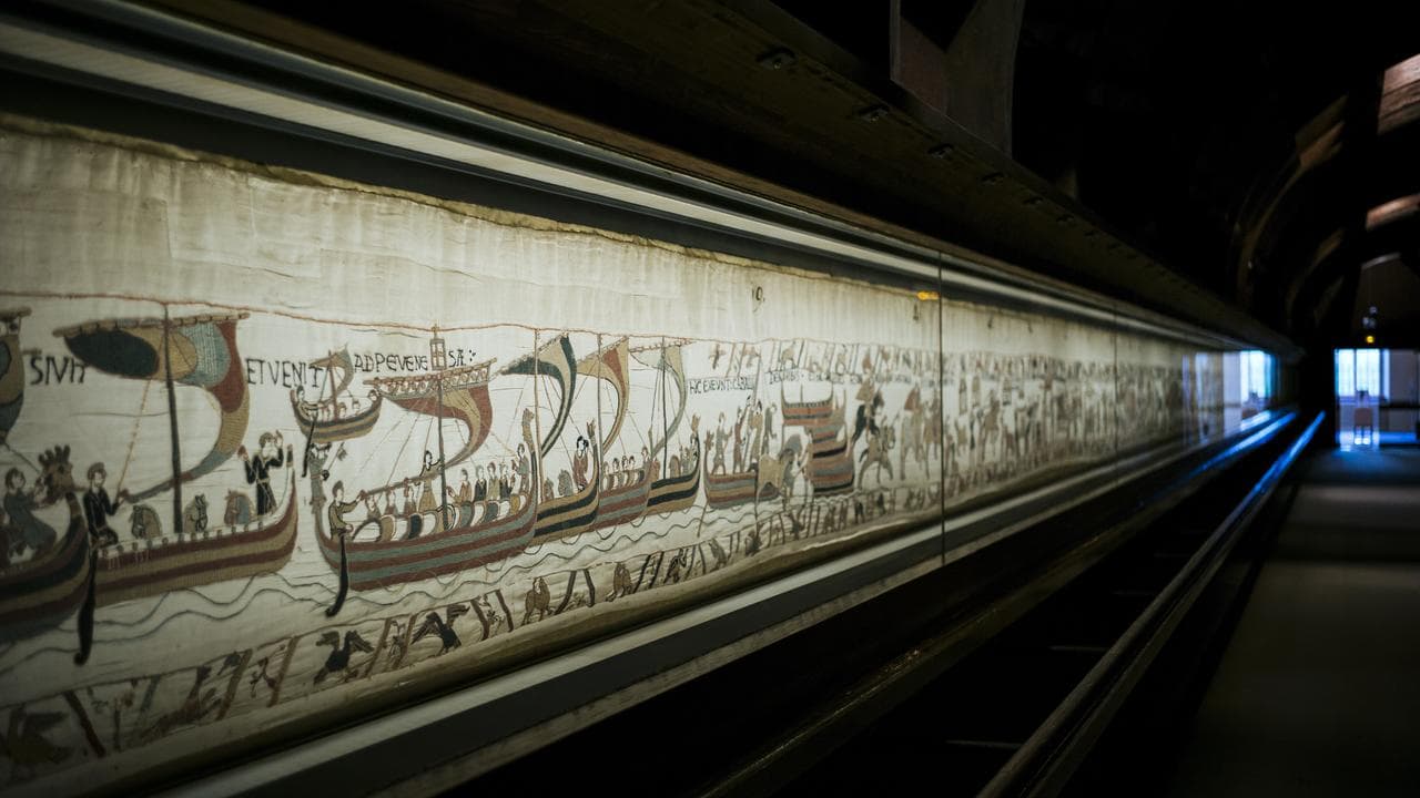 Bayeux tapestry in Bayeux, Normandy, France