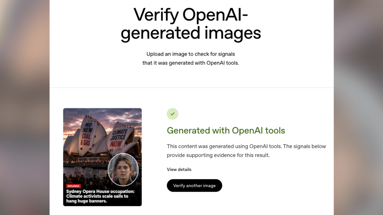 A screenshot of Verify OpenAI