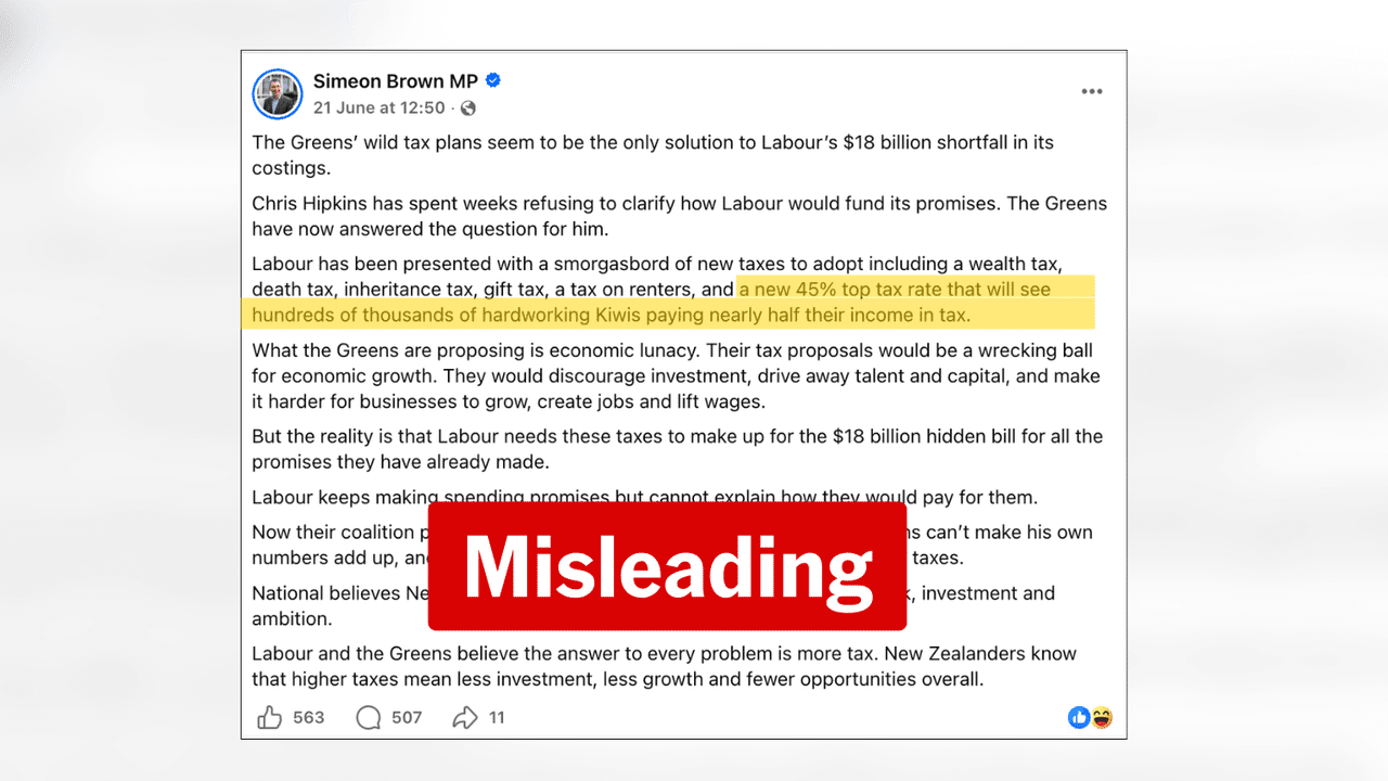 Facebook post by Simeon Brown MP