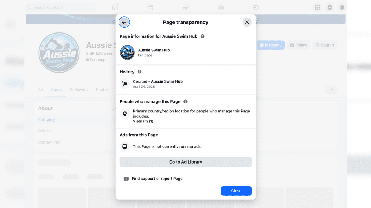 A screenshot of a Facebook page.