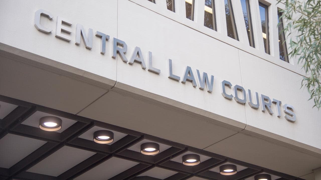 Signage outside Central Law Court, in Perth
