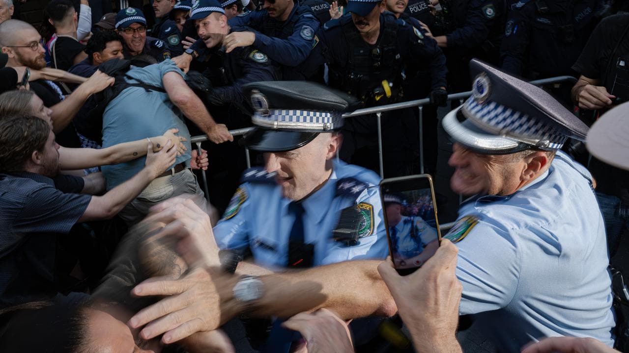 Police and protesters