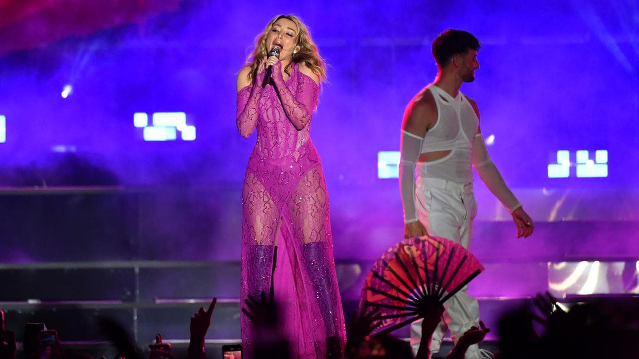 Kylie Minogue performing in 2023