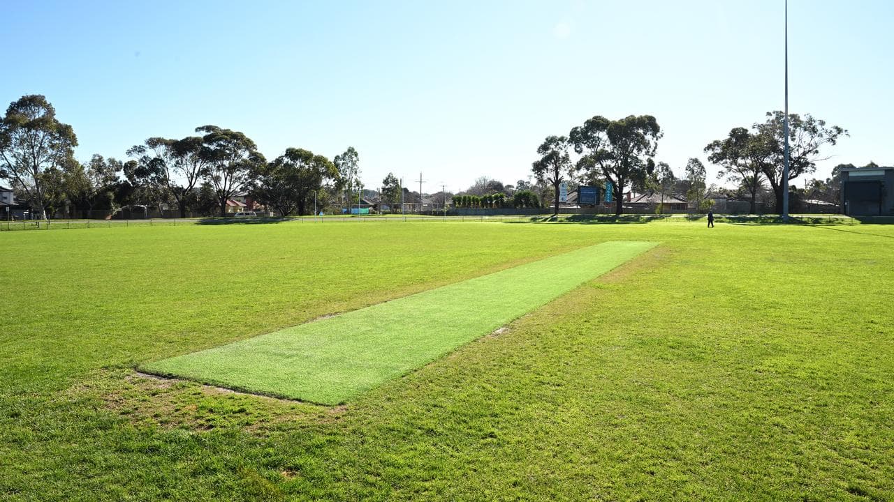 Cricket pitch at Lalor Recreation Reserve in Melbourne