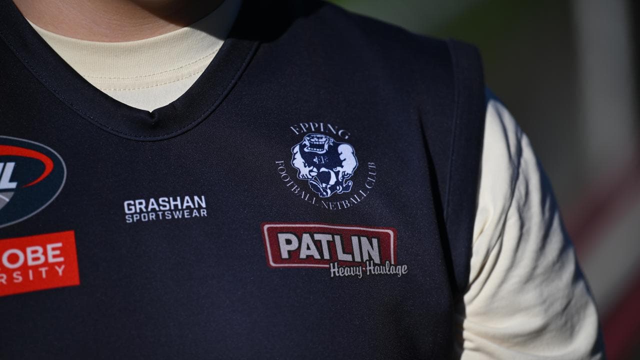 The logo of the Epping Football Netball club on a jersey