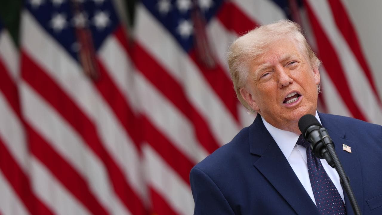 US President Donald Trump speaks in the White House Rose Garden