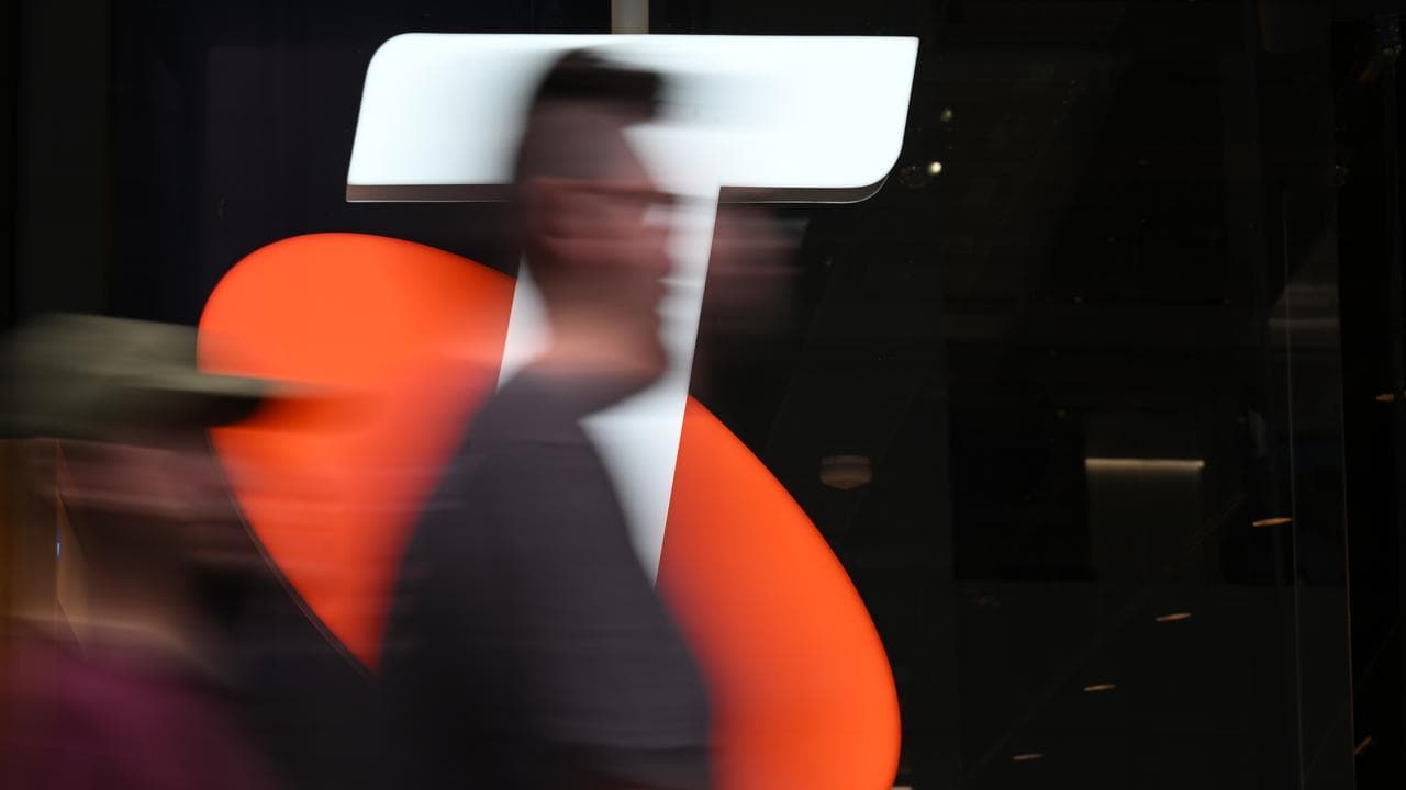 A file photo of the Telstra sign