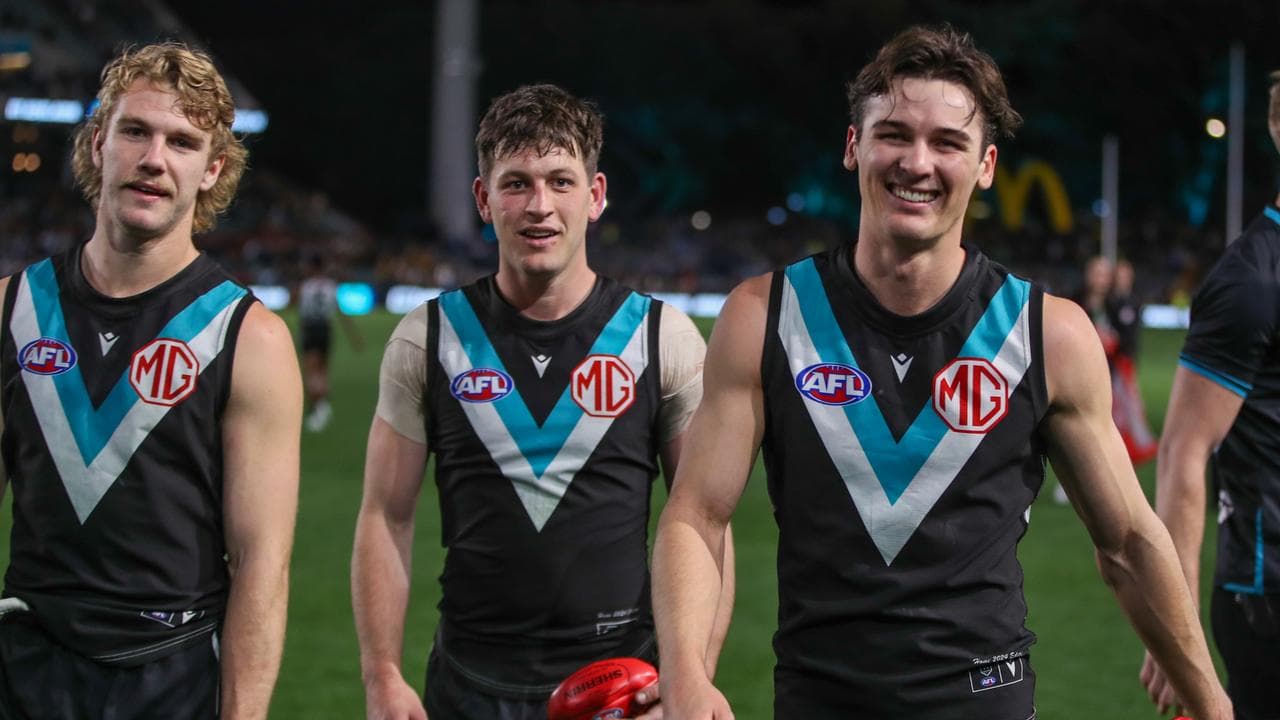 (L-R) Jason Horne-Francis, Zak Butters and Connor Rozee.