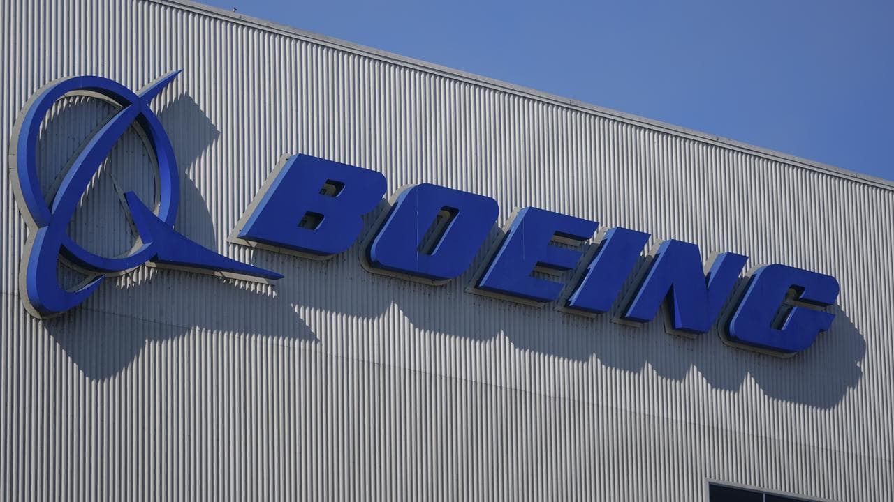 Boeing logo on airport hanger