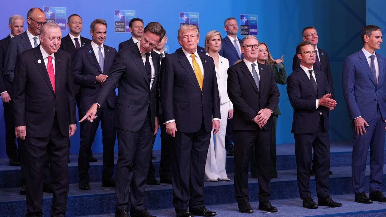 Group photo of NATO leaders at their summit in Ankara, Turkey