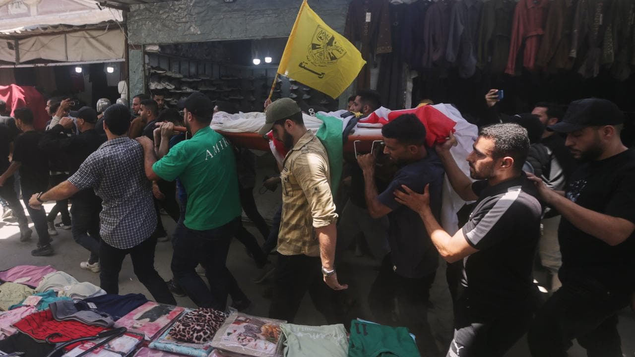 A funeral procession in Gaza City