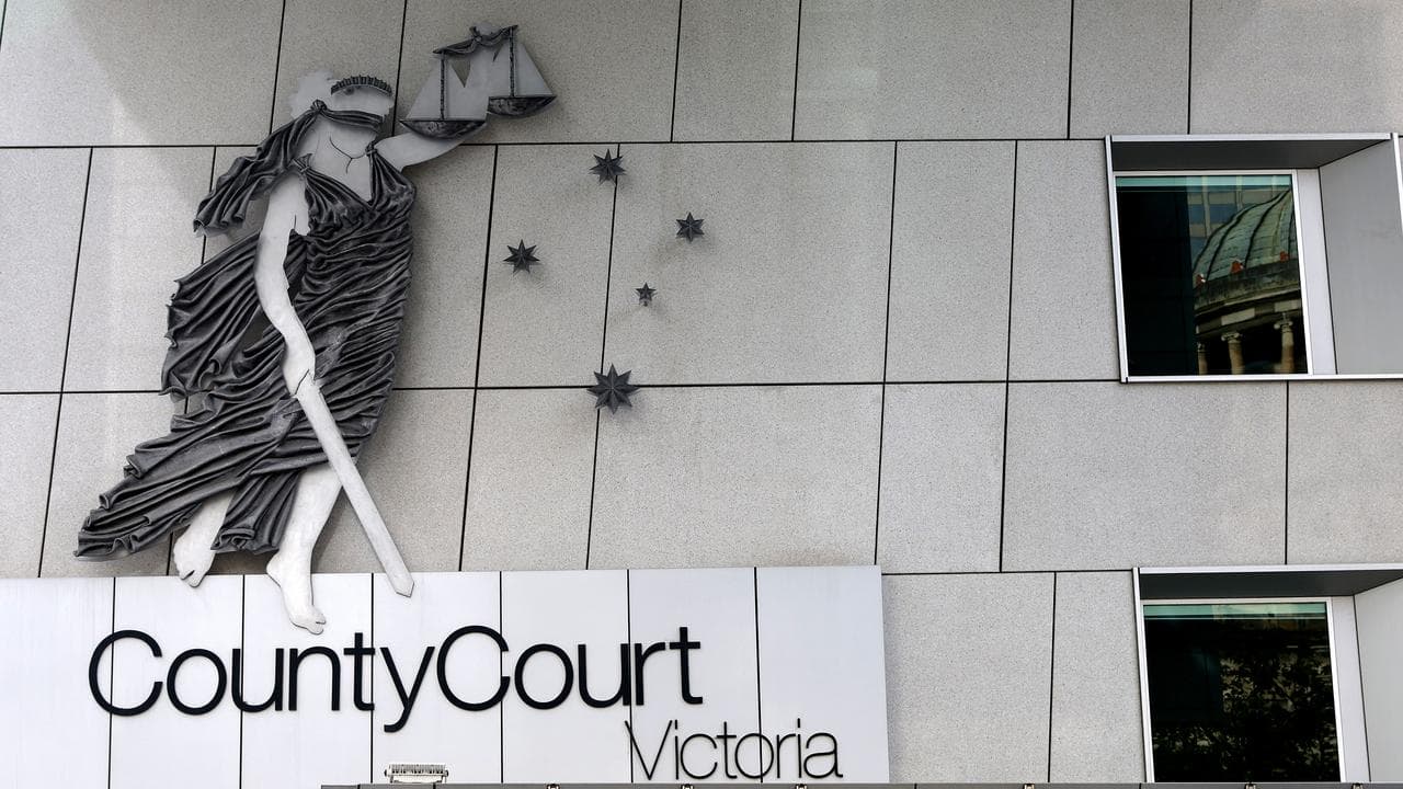 Signage outside the County Court of Victoria (file image)