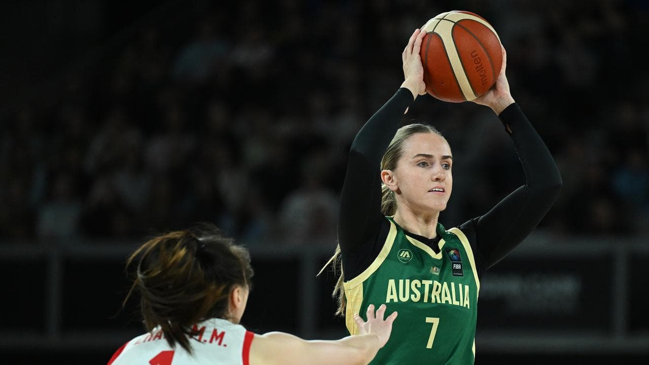 Courtney Woods finished with 12 points for the Opals.