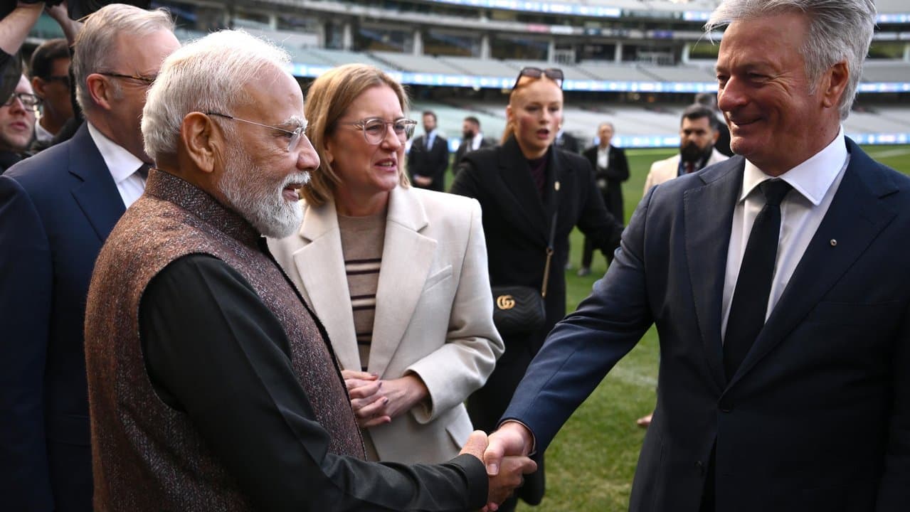 Narendra Modi and Steve Waugh