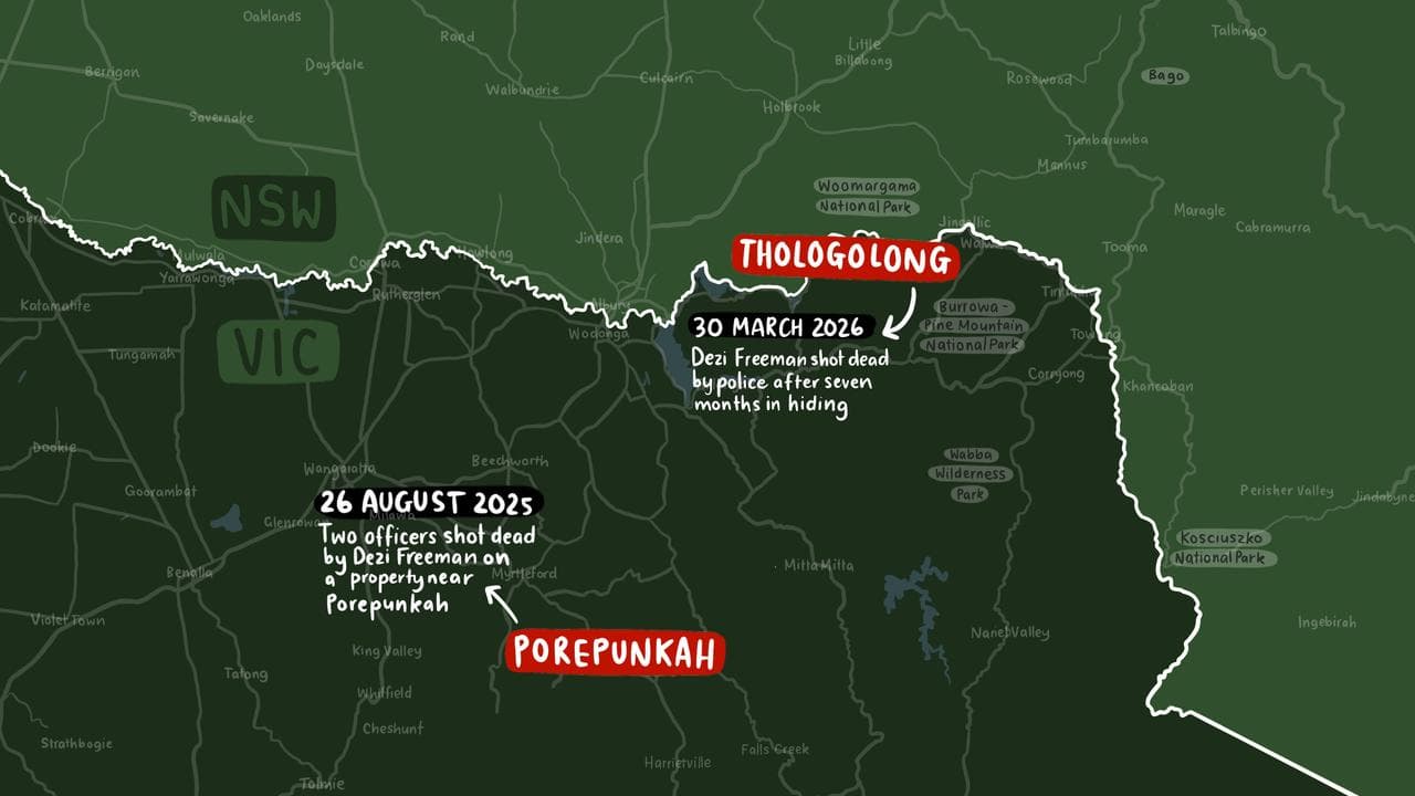 Dezi Freeman manhunt map