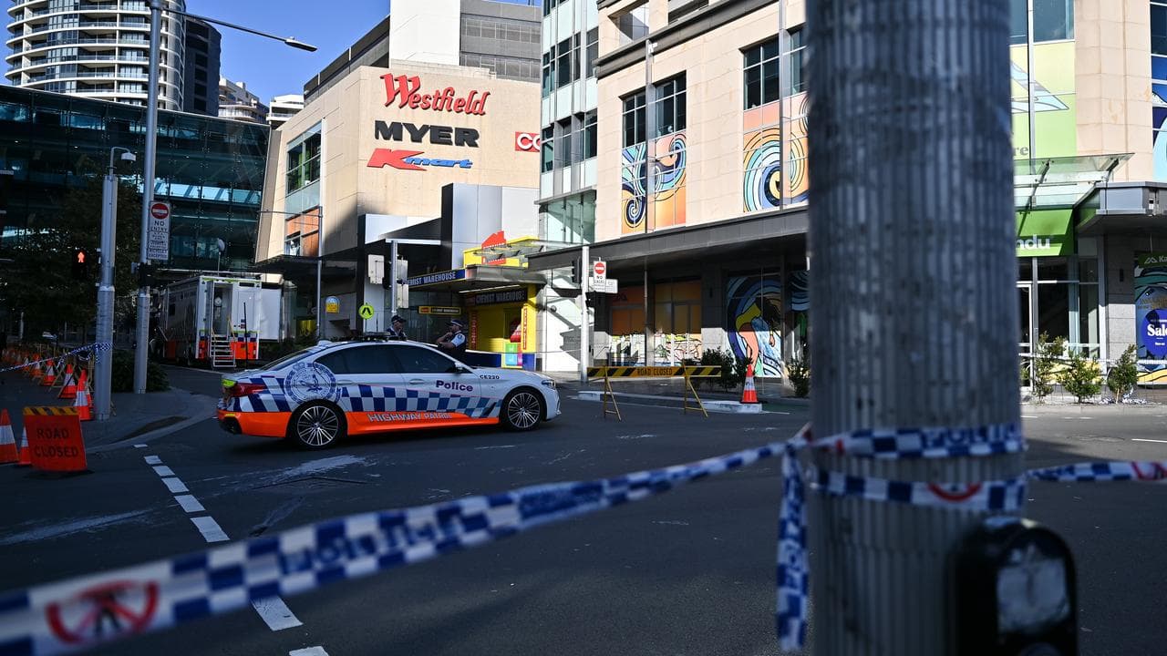 Police at Westfield Bondi Junction after a mass stabbing