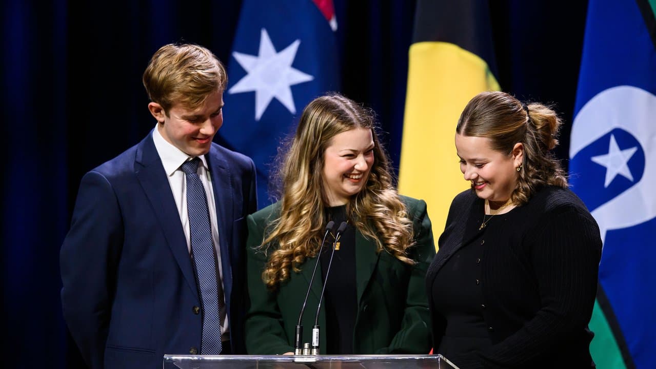 Professor Richard Scolyer’s children Matthew, Emily, and Lucy.