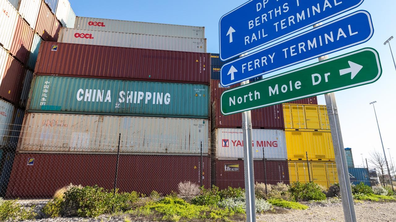 Shipping containers at Fremantle harbour (file image)