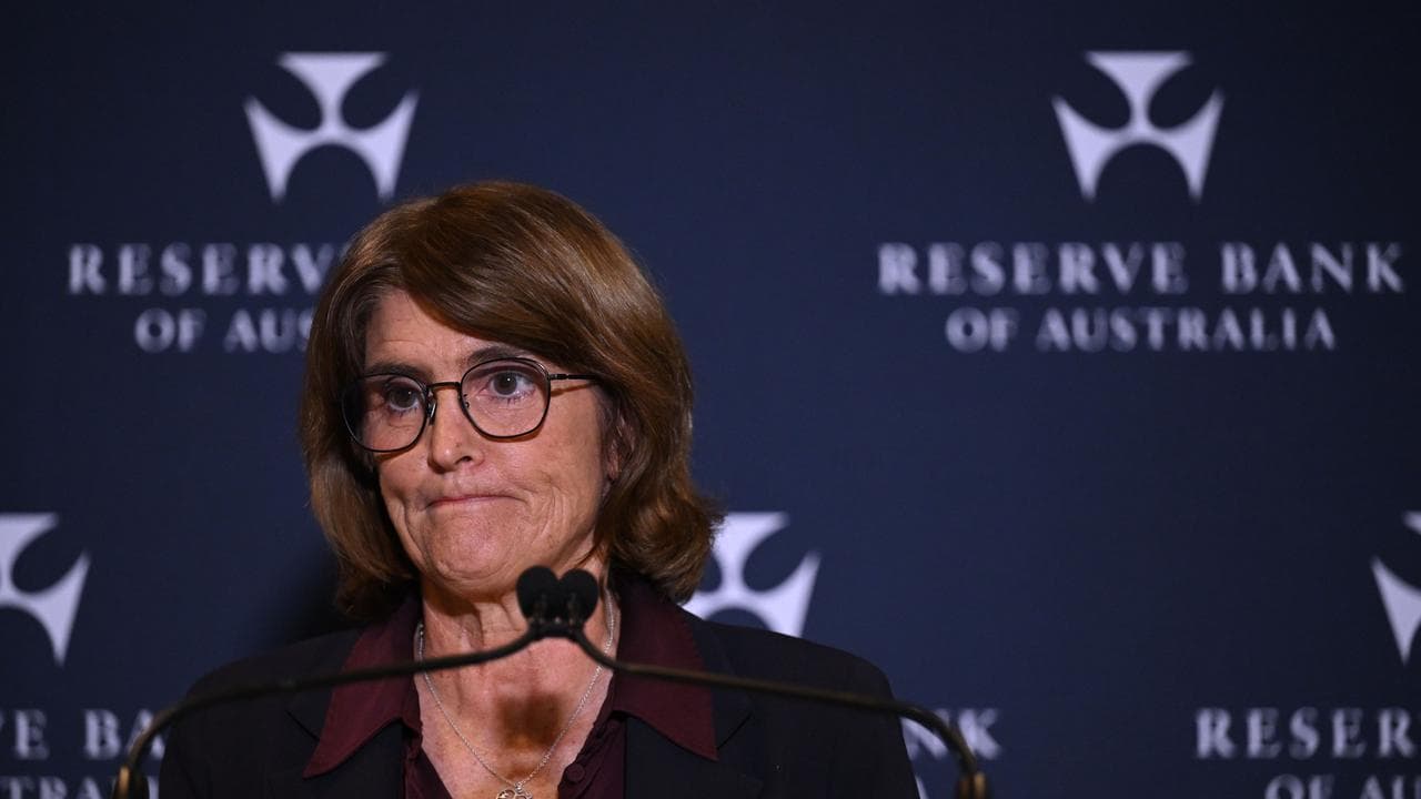 RBA governor Michele Bullock addresses the media