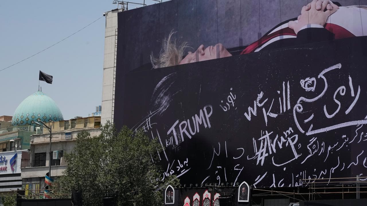 An anti-Trump billboard in Tehran, Iran