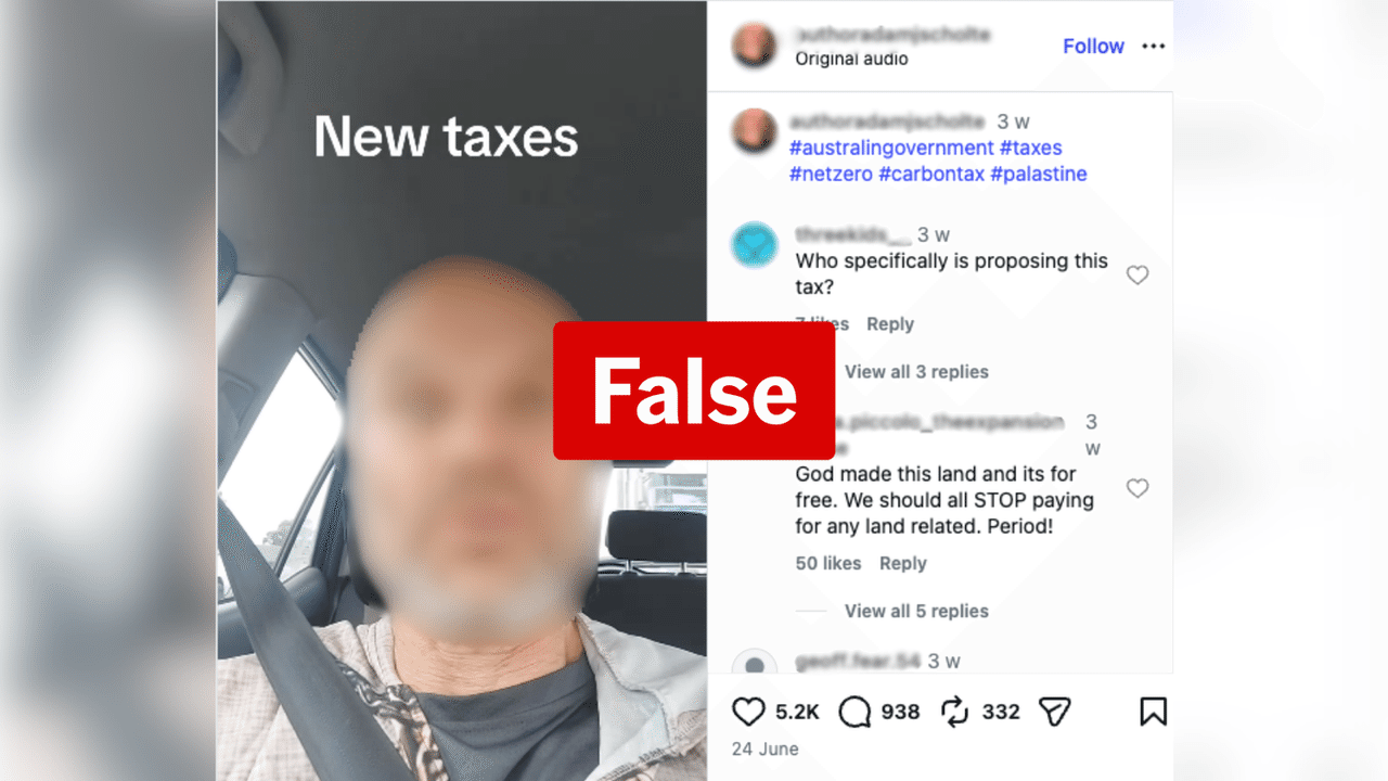 A screenshot of a Facebook post making the false claim.