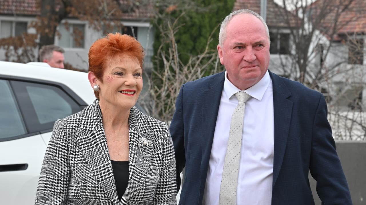 Pauline Hanson and Barnaby Joyce (file image)