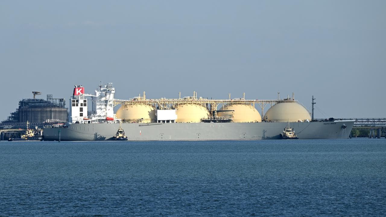An LNG carrier ship in Darwin (file image)