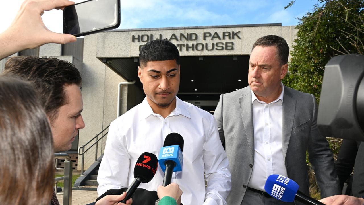 Karapani leaves court surrounded by reporters
