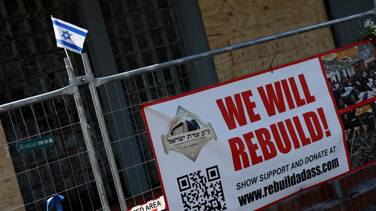 Signage outside the Adass Israel Synagogue (file image)
