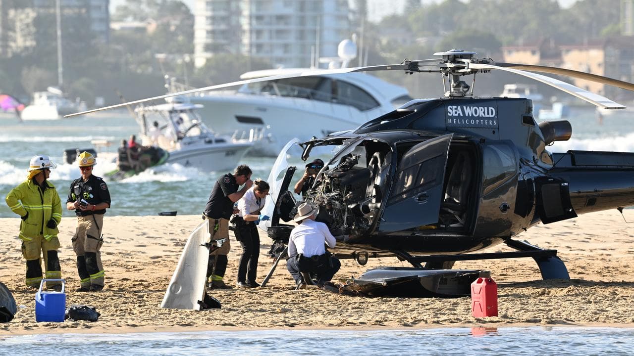 The wreckage of one of the helicopters (file image)