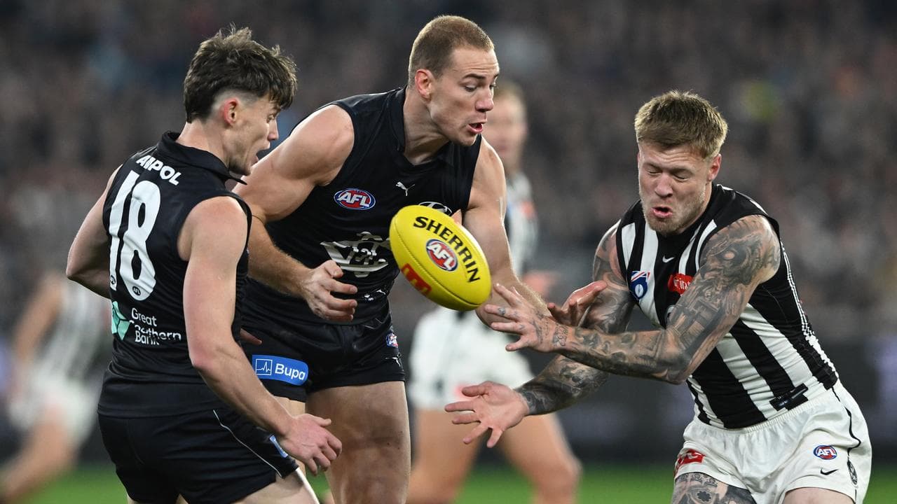 (L-R) Sam Walsh, Harry McKay and Jordan De Goey.