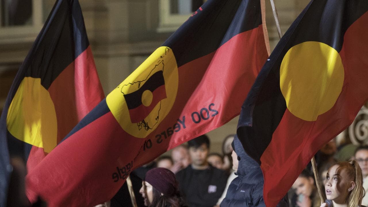 Aboriginal flags in Hobart (file image)