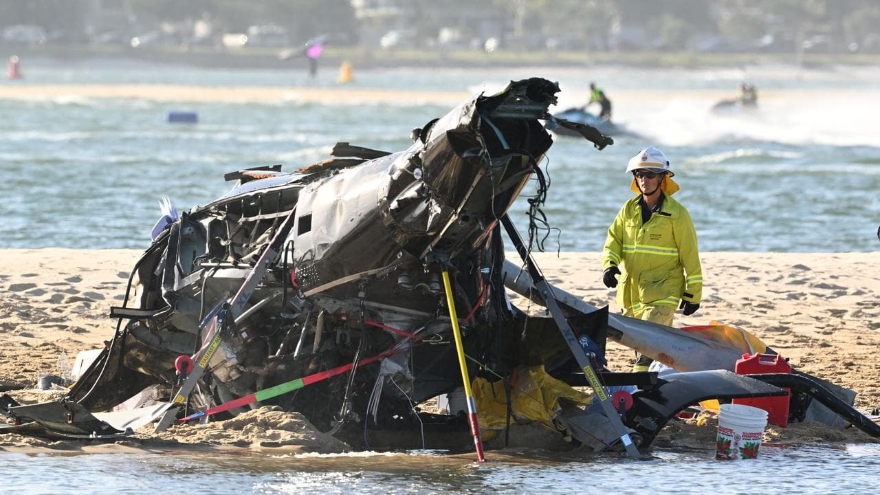 Crashed helicopter