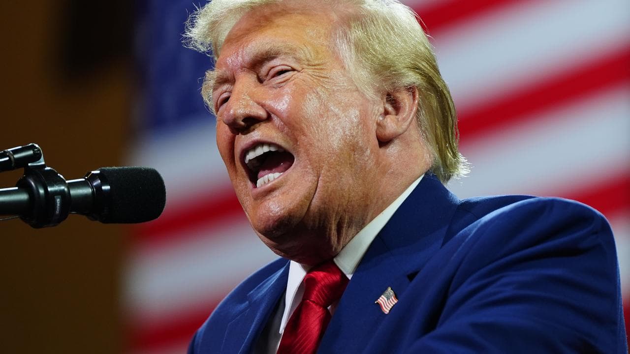 US President Donald Trump speaks at a campaign event in Georgia