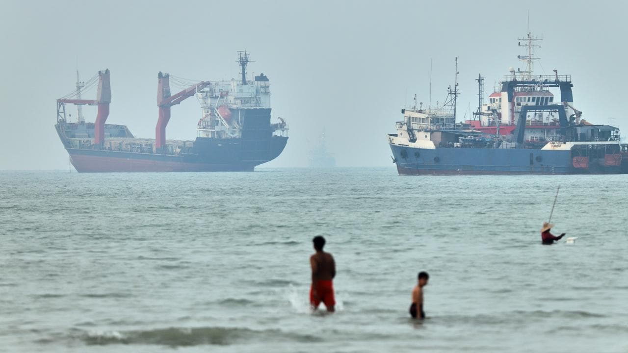 Cargo ships in the Strait of Hormuz (file image)